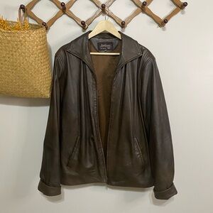 Gülizar by Canhüs Brown Lamb Leather Jacket